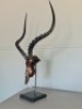 LOT 37 A set of bronzed Impala Skull/Horns on a granite base