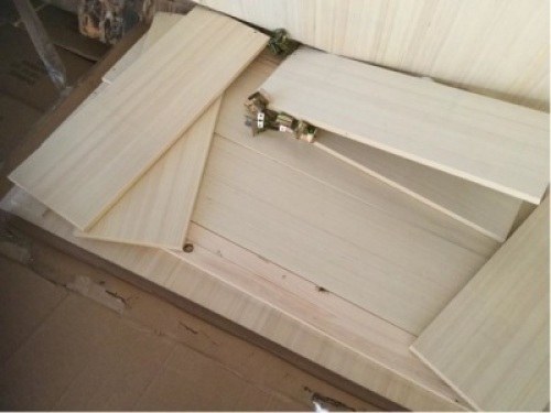 LOCAL KZN 9 PKGS WOOD BED; CHEST DRAWERS &nbsp;(Bidding on contents of container only)
