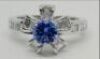 &nbsp; 18 KT WG FLORAL DIAMOND RING SET WITH TANZANITE - Proceeds towards Tarryn Curtis Foundation