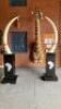 LOT 31 One set of Artificial Elephant Tusks on Pillars. - 4