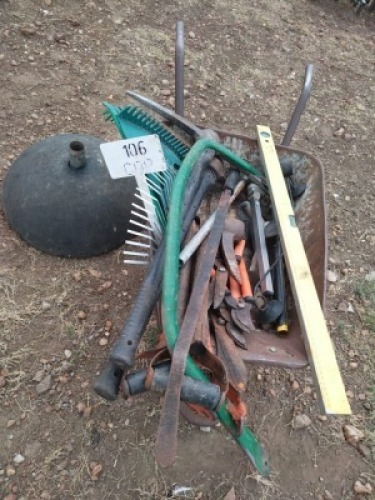 1X Wheelbarrow And Garden Tools