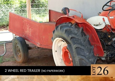 1X 2 wheel red trailer (no paperwork)