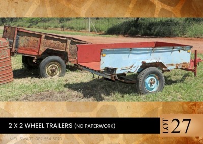 2X 2 wheel trailer (no paperwork)