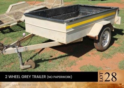 1X 2 wheel grey trailer (no paperwork)