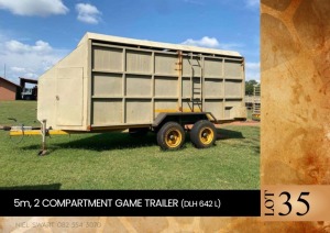 1X 5m 2 compartment game trailer (DLH 642 L)