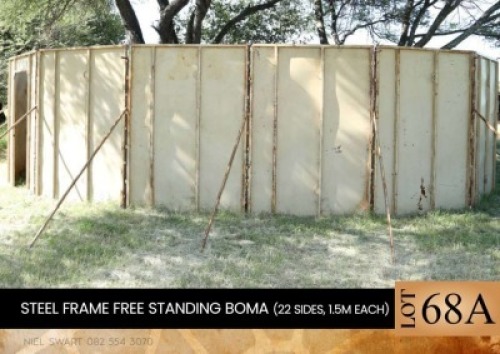 1X Steel Frame free standing boma (22 sides 1.5m each)