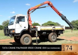 1X TATA Crane Palfinger 8500 Crane 4x4 (No paperwork)