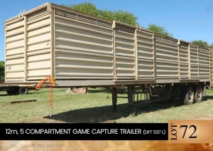 1X 12m 5 compartment game capture trailer (DFT 537 L)