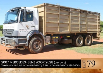 1X 2007 Mercedes-benz Axor 2628 (DRN 061 L) 7M Game Capture 3 compartment / 6 bull compartments 380 000km