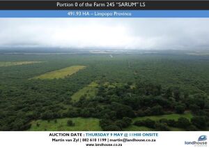 LANDHOUSE PROPERTIES - PORTION 0 OF THE FARM 245 "SARUM" LS 491.93 HA