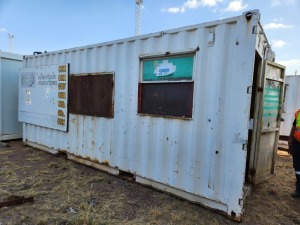 1 Item - Container storage 6M.Empty. No side door fitted. Condition Good.