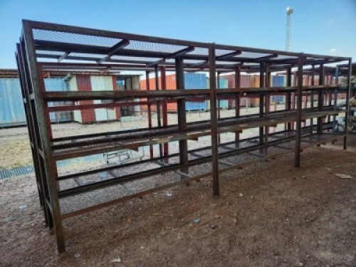 5 Items - Shelf Steel 6m long x 0.62m wide x 2m high