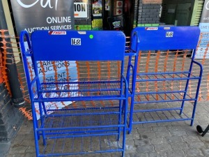  3 X BLUE STANDS/TROLLIES