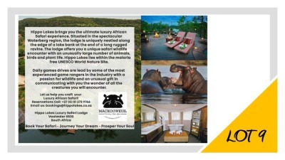 LOT 9 Luxury Self-Catering Villa – HIPPO LAKES VILLA - for a weekend of your choice, for 4 guests, RIANE VAN DER WALT