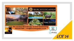 LOT 14 Weekend for 2 in a Luxury en suit safari tent Including Brunch Johannes Kleynhans