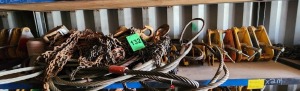 21 - ITEMS Chainblock, Beam Clamp, Trolley, Flat Web Sling, Steel Sling & Shankles. See Description