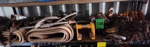 21 - ITEMS Chainblock, Beam Clamp, Trolley, Flat Web Sling, Steel Sling & Shankles. See Description